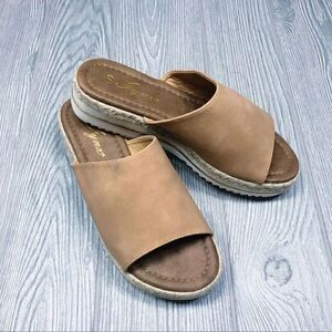 Lynx Joey espadrille slide sandal cognac 7.5 NEW